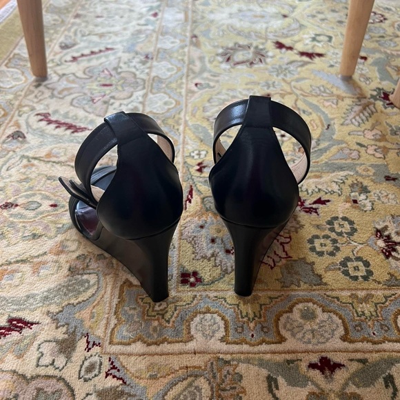 CELINE black wedge sandals size 38 - Picture 3 of 6